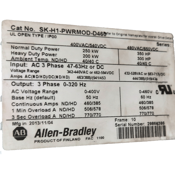 tajhizsanaat.com product596 allen bradley powerflexpf700s sk h1 pwrmod d460 200kw 250kw